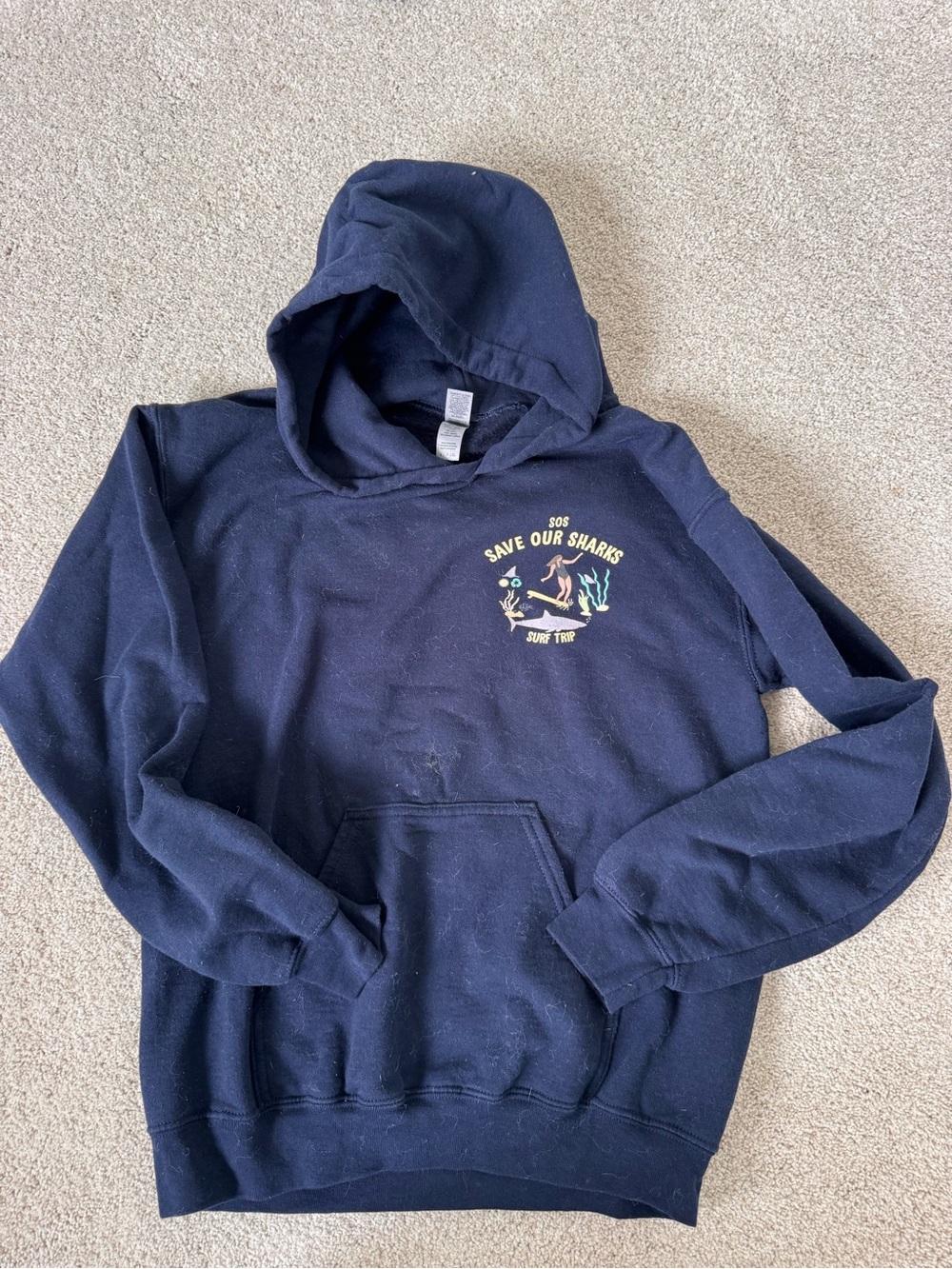 GAP Navy 'Save Our Sharks' Hooded Pullover